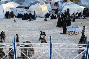  Women and children seen inside al-Hol camp, amongst them some 6,200 women and children from around 40 nationalities, and including relatives of suspected Islamic State jihadists in the desert region of Hasakah province on January 25, 2026 in Al Hasakah, Syria. 