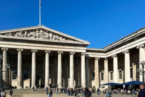 London, England, General view of the British Museum with visitors, Bloomsbury, March 2025. 