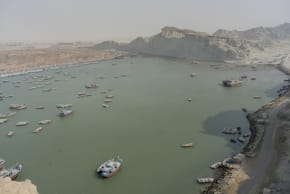 Fishing boats are anchored in the waters off Beris Port near Chabahar, Iran on December 17, 2025. Situated about 60 kilometers east of Chabahar in Iran's southern Sistan-Baluchistan province, Beris Port lies along the Makran coast on the Gulf of Oman.