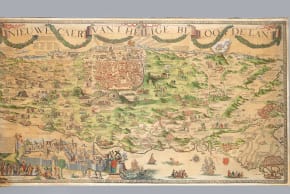 A New Map of the Promised Holy Land,’ by Dutch father and son Justus Danckert the Elder and Cornelis Danck erts the Younger, dating to around 1700, has our coastline running west to east.