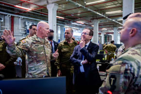 President Isaav Herzog tours the Civil-Military Coordination Center (CMCC) in Kiryat Gat, February 18, 2026.