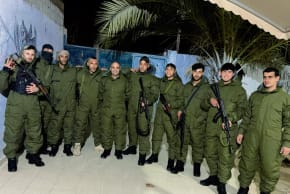 Ghassan Duhine and members of the Abu Shabab anti-Hamas Gaza militia.