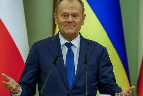 Polish Prime Minister Donald Tusk attends a joint press conference with Ukrainian President Volodymyr Zelenskiy (not pictured), amid Russia's attack on Ukraine, in Kyiv, Ukraine February 5, 2026. 