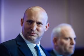 Former prime minister Naftali Bennett attends a Conference of Presidents of Major American Jewish Organizations in Jerusalem, February 17, 2026