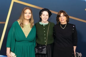 CHAYA VOTKIN (left), president of the Jewish Community of Helsinki, poses at the Yael Foundation conference earlier this month.