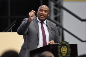 Minister Gayton McKenzie during the 2026 State of the Nation Address Debate at the Parliamentary Dome on Feb. 17, 2026 in Cape Town, South Africa.