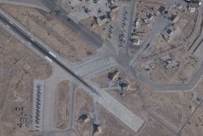 Satellite image shows F-15E, A-10 Thunderbolt, and C-130 Hercules at the Muwaffaq Salti Air Base, in Al Azraq, Jordan, February 2, 2026.