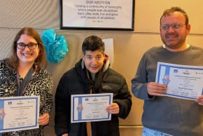 GRADUATES FROM a What's Mine is Yours class at Keshet in Chicago.
