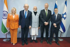 Sara Netanyahu and Amir Ohana’s fashion pays tribute to Indian Prime Minister Narendra Modi. 
