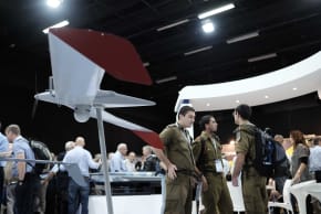 Visitors at the UVID (Unmanned Vehicles Israel Defense) 2015 Conference, held at the Israel Conference Center in Tel Aviv on November 09, 2015. 