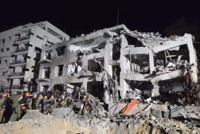 A building damaged in the war
