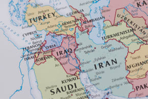 Iran and Iraq map. Ilustration.
