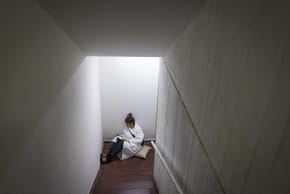 AN ISRAELI takes cover in a public shelter in Tel Aviv as a siren sounds warning of incoming ballistic missiles fired from Iran, on March 1, 2026.