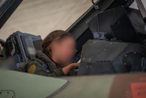 A female Israel Air Force crew member prepares for airstrikes on Iran as part of Operation Roaring Lion, published on March 2, 2026.
