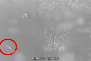 Screengrab from a video shared by the IDF of a fighter pilot evading an Iranian missile, March 2, 2026