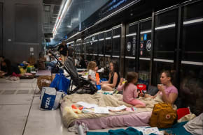 Families take shelter underground, Tel Aviv, June 2025