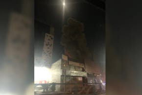 Smoke rising from explosions after the IDF stuck the Islamic Republic of Iran Broadcasting headquarters in Tehran on March 3, 2026.