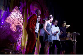 Clergy of Congregation Shearith Israel in Texas perform the annual Purim spiel on March 1, 2026.