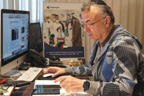Working in his Petah Tikva office, 2024: Watergen’s water-from-air technology is a priority.