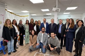 HIT's team headed by the President  Prof. Eduard Yakubov and Holon's Municipality team headed by Mayor Shai Keinan with the students
