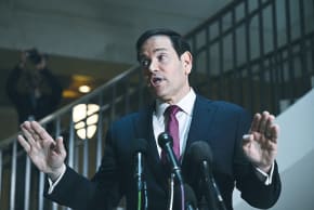 AS THE Trump administration pushes back against claims that Israel ‘dragged’ the United States into war with Iran, officials have worked to frame the conflict as driven by American strategic interests. Here, US Secretary of State Marco Rubio speaks to reporters at the US Capitol in Washington