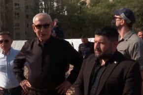 Prime Minister Benjamin Netanyahu visits the site of the Iranian missile strike in Beersheba, March 6, 2026.