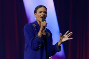 Candace Owens speaks during an event in Detroit, Michigan, June, 14, 2024.