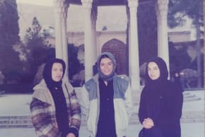 Iran, 1987: Anat Mastor (center) poses with Jewish friends in 1987 at the tomb of Hafez in Shiraz, Iran.