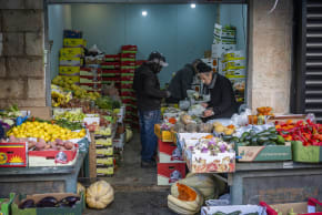 People are seen at the Mahane Yehuda Market in Jerusalem despite the ongoing war with Iran and Hezbollah and missile fire toward Israel, March 9, 2026.