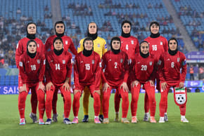 Iran players pose prior to the AFC Women’s Asian Cup Group A match between Iran and Philippines at Gold Coast Stadium on the Gold Coast, Australia, March 8, 2026. 