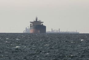 Tankers sail in the Gulf, near the Strait of Hormuz, as seen from northern Ras al-Khaimah, near the border with Oman’s Musandam governance, amid the US-Israeli conflict with Iran, in United Arab Emirates, March 11, 2026.
