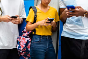 Teens with smartphones