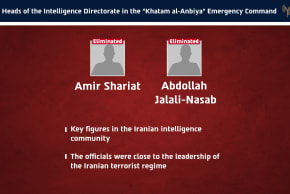 Acting heads of the Intelligence Directorate in the ‘Khatam al-Anbiya’ Emergency Command, March 14, 2026. 