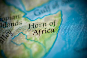 El Cuerno de África en un mapa (imagen ilustrativa)