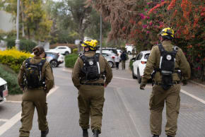 Footage from Home Front Command soldiers this morning in central Israel.
