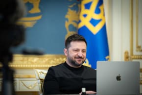 Ukranian President Zelensky meets with The Jerusalem Post's Amichai Stein, March 16, 2026.