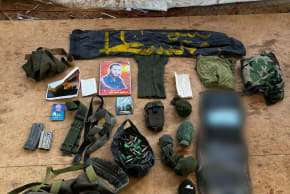 Terrorist weapons and Hezbollah materials seized by the IDF's 91st Division in southern Lebanon, March 17, 2026.
