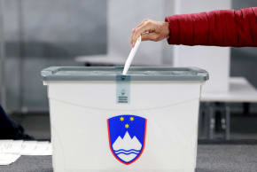A person votes during the early voting ahead of national elections, in Ljubljana, Slovenia March 17, 2026. 