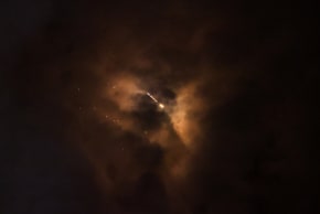 An Iranian missile flies over the city, amid the US-Israeli conflict with Iran, in Jerusalem, March 18, 2026. 