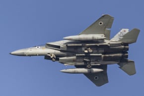 An Israel Air Force fighter jet seen in central Israel amid the ongoing war between Israel-US and Iran, March 18, 2026.