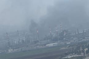 AN OIL REFINERY in Haifa, damaged in an Iranian missile barrage, March 19, 2026.