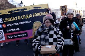 FAMILY AND supporters of Lindsay and Craig Foreman, a couple detained in Iran without charge attend a Sing for Freedom, day of action in London on January 3, 2026, to raise national awareness of the couple's ongoing detention and the need for urgent intervention. 