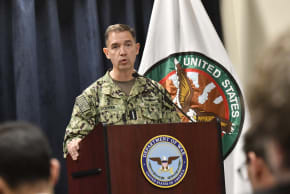 US CENTCOM chief Admiral Brad Cooper at CENTCOM headquarters, MacDill Air Force Base in Tampa, Florida, on March 5, 2026; illustrative.