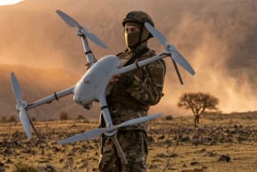 AeroSentinel’s G3 drone, designed for advanced tactical missions, handled by special forces in the field.