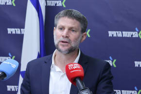 Bezalel Smotrich speaks to the press on March 23, 2026.