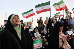 FILE PHOTO: People attend a gathering to support Iran's Armed Forces, after US President Donald Trump announced a ceasefire between Israel and Iran, in Tehran, Iran, June 24, 2025. 