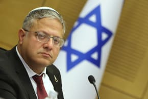 National Security Minister Itamar Ben-Gvir at the Knesset committee discussing the death penalty law.