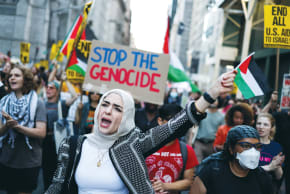 Pro-Palestinian protesters march in a ‘Rise Up for gaza’ demonstration in New York City last year.