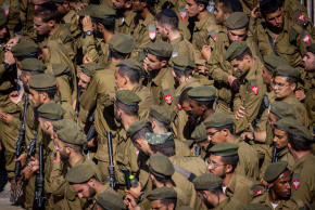 NETZAH YEHUDA Battalion seen before a swearing in ceremony at the Western Wall in Jerusalem's Old City, June 11, 2025. 