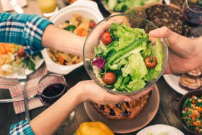 A family meal is mindful eating